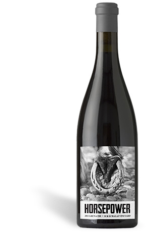 A bottle of Horsepower Vineyards wine.